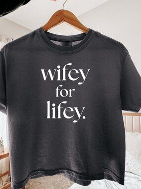 NEW Wifey for Lifey Crop Top, New Bride Gift Wifey Tee Shirt Honeymoon Outfit